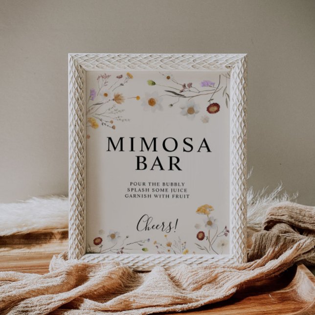Poster SIGNE DE Mariage DE LA BARRE Fleur sauvage Mimosa  (Créateur téléchargé)