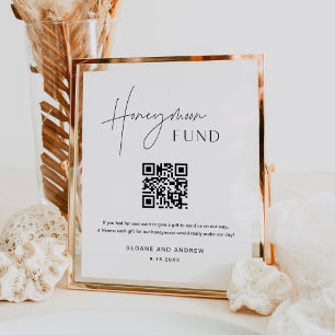 Poster SIGNE DE Mariage DU CODE QR HARLOW Honeymoon Fund