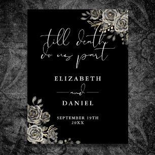 Poster SIGNE DE Mariage Floral Rose Black And White Goth
