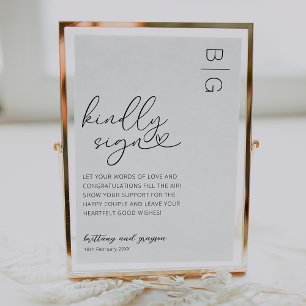 Poster Signe de Mariage noir blanc intemporel