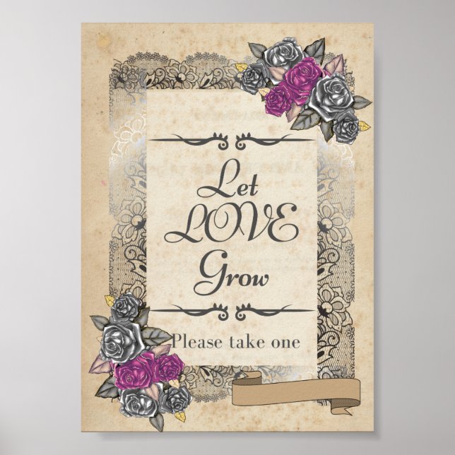 Poster SIGNE DE Mariage Rustique Vintage (Devant)