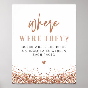 Poster Signe de paillettes de rose en or REGINA Où étaien