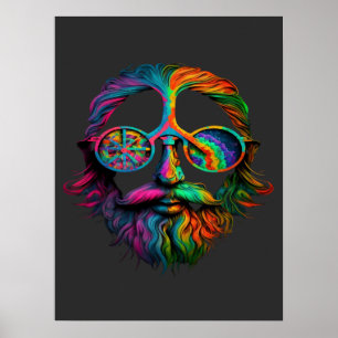 Poster Signe de paix arc-en-ciel, Hippie LGBTQ