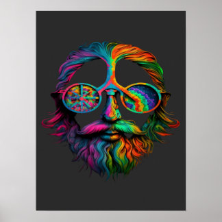 Poster Signe de paix arc-en-ciel, Hippie LGBTQ