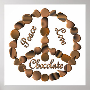 Poster Signe de paix de chocolat