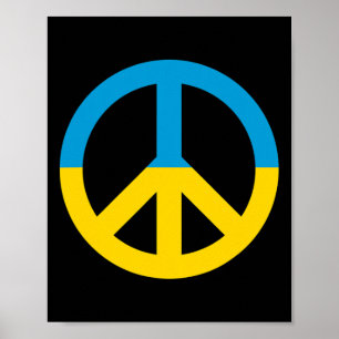 Poster Signe de paix du drapeau de l'Ukraine