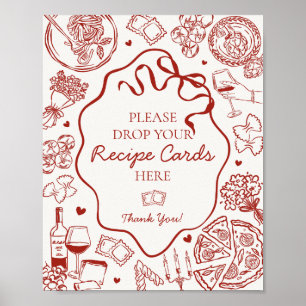 Poster Signe de partage de recette de mariage de pâtes it