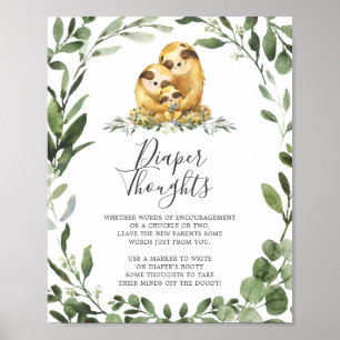 Poster SIGNE DE PENSÉES DE LA FAMILLE Baby shower DE LA F