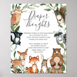 Poster SIGNE DE PENSÉES DES Baby showers DE LA BÊTE