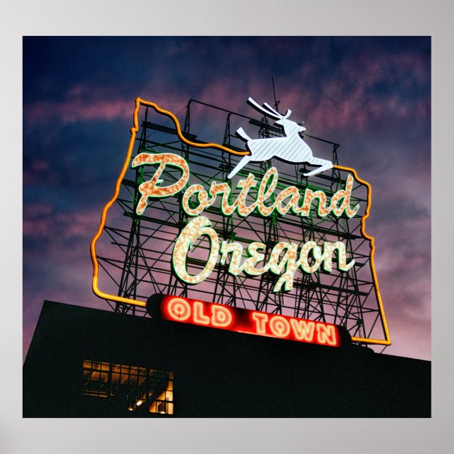 POSTER SIGNE DE PORTLAND BLANC (Devant)