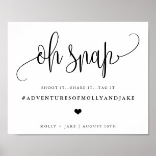 Poster Signe de pot de pourboire, calligraphie minimalist