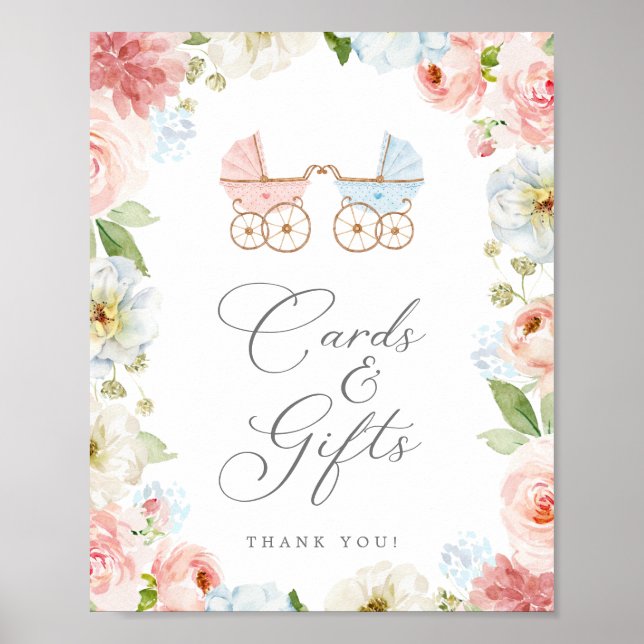 Poster Signe de présentation des cartes de Baby shower et (Devant)