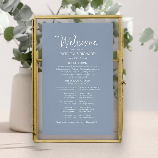 Poster Signe de programme de mariage de calligraphie mode (Créateur téléchargé)
