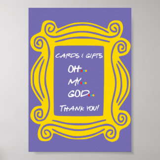 Poster Signe de remerciement de mariage de fête prénuptia