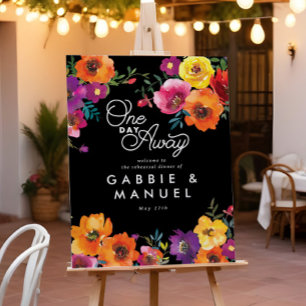 Poster Signe de répétition noire colorée Fiesta
