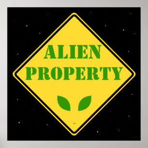 Poster SIGNE DE ROUTE DE PROPRIÉTÉ Alien