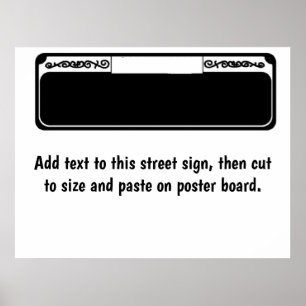 Poster Signe de rue vide, ajouter du texte à Signe
