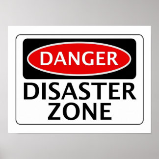 POSTER SIGNE DE SÉCURITÉ DU DANGER CATASTROPHE ZONE FAKE 