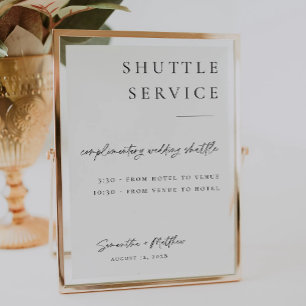 POSTER SIGNE DE SERVICE DE NAVETTE MARIAGE
