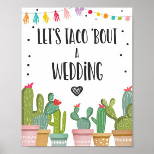 Poster Signe de table pour la fiesta de cactus de mariage