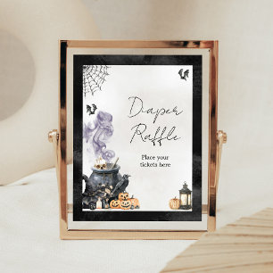 Poster Signe de tirage au sort de couche pour bébé sorciè