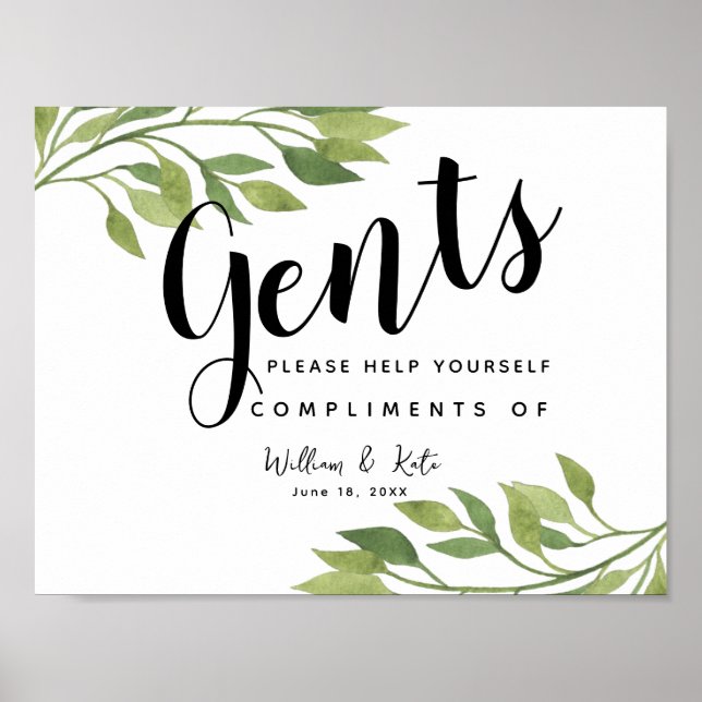 Poster Signe de toilettes pour gents produits de toilette (Devant)