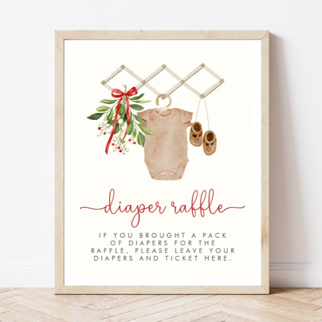 Poster Signe de trapèze Baby shower de Noël (Créateur téléchargé)