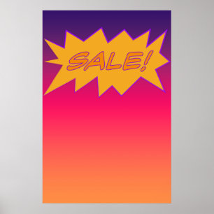 Poster Signe de vente Comic Style de livre Burn