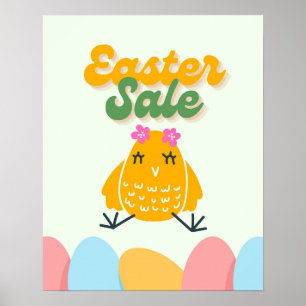 Poster Signe de vente de Pâques pour magasins de détail, 