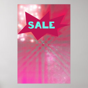 Poster Signe de vente Funky Starburst Retro Style Zine