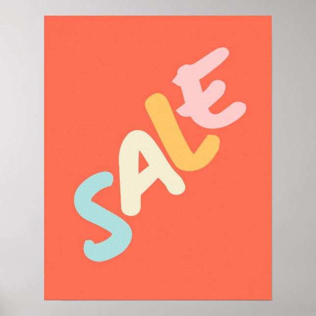 Poster Signe de vente orange, Signe de vente d'automne, V (Devant)