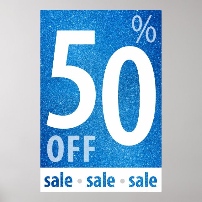 Poster SIGNE DE VENTE PUISSANT À 50 % | Parties scintilla (Devant)