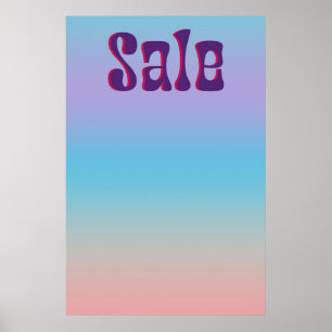 Poster Signe de vente super Iridescente Gradient Style Ré