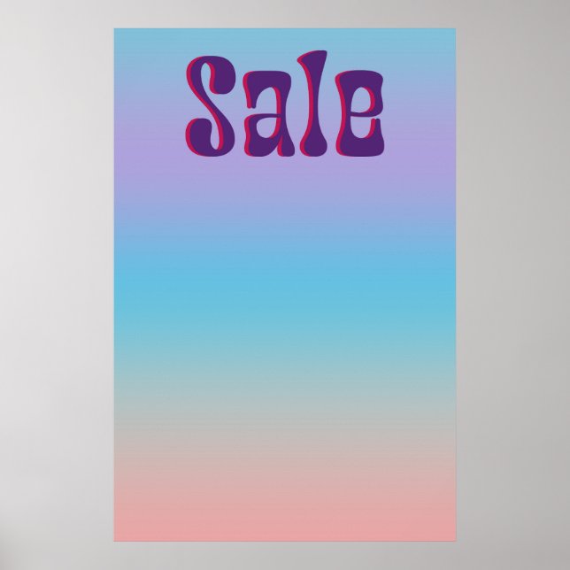 Poster Signe de vente super Iridescente Gradient Style Ré (Devant)
