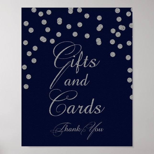 Poster Signe des cadeaux et cartes de Parties scintillant (Devant)