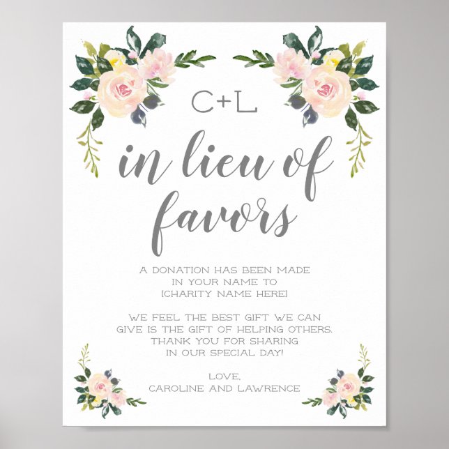 Poster Signe des faveurs de mariage en remplacement de la (Devant)