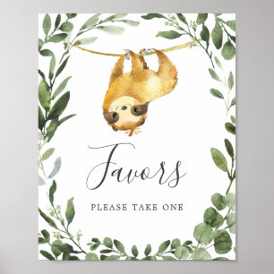 Poster SIGNE DES Favoris Baby shower Sloth