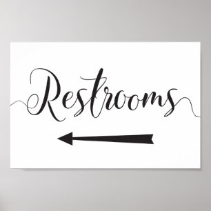 Poster Signe des toilettes Direction du Mariage Flèche ga