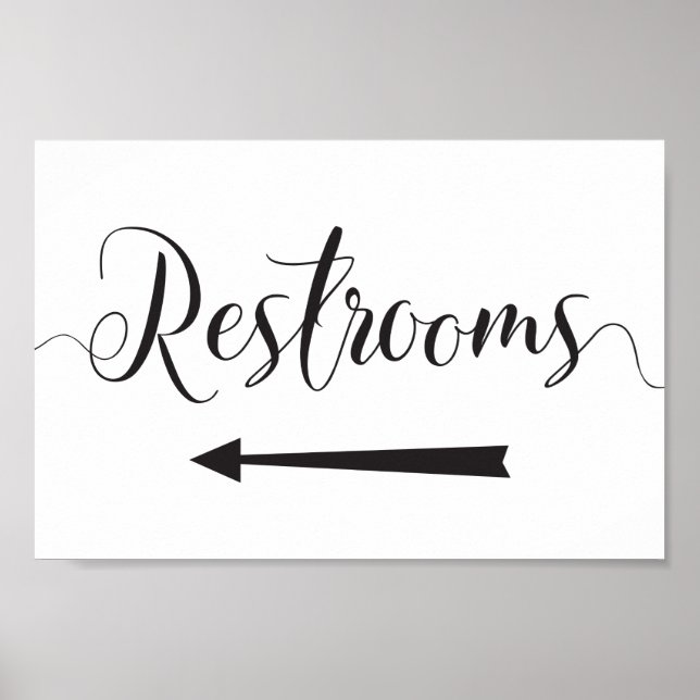 Poster Signe des toilettes Direction du Mariage Flèche ga (Devant)