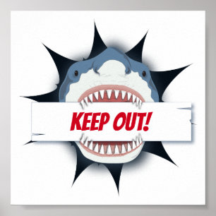 Poster Signe d'exclusion des requins