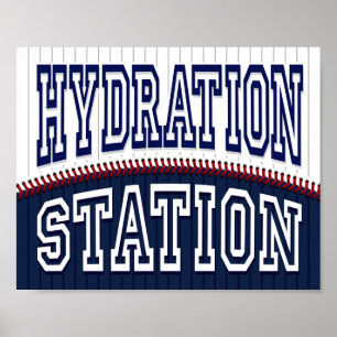 Poster SIGNE D'HYDRATION DE LA Fête De Baseball