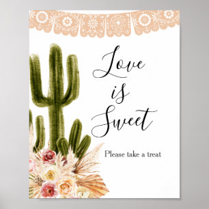 Poster Signe doux de l'amour Boho Cactus Taco Bout