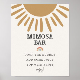 Poster signe du baby shower de la soirée du bar mimosa