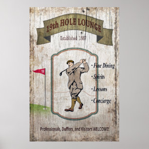 Poster SIGNE DU Club DE Golf vintage
