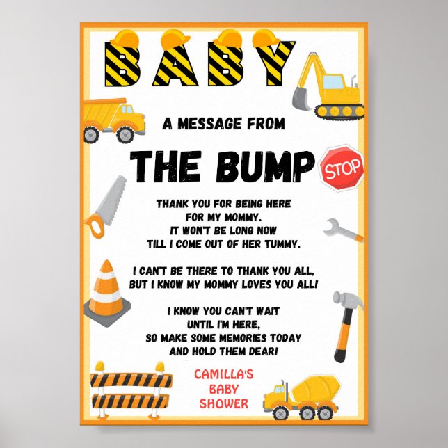 Poster SIGNE DU GROUPE DE CONSTRUCTION, SIGNE Baby shower (Devant)
