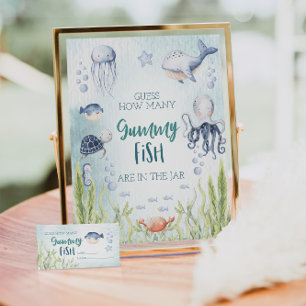 Poster SIGNE DU JEU DE POISSONS Gummy Sous Le Baby shower