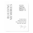 SIGNE DU LIVRE D'Invitation Jenga Mariage HARLOW