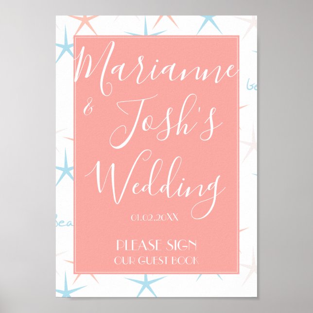 Poster SIGNE DU LIVRE D'INVITATION Mariage DE L'Ocean Bea (Devant)