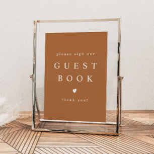 Poster SIGNE DU LIVRE D'INVITATION MIA Boho Terracotta Bu