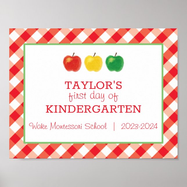 Poster Signe du premier jour de l'école (Devant)